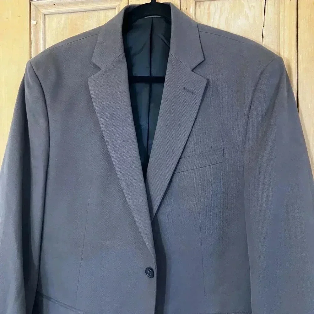 Banana Republic Mens Vintage Y2K Cotton Two Button Blazer Jacket 44R Gray SP EXC